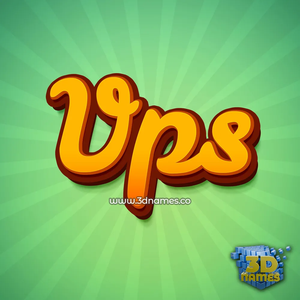 vps in Green Rays style - 3D name wallpaper