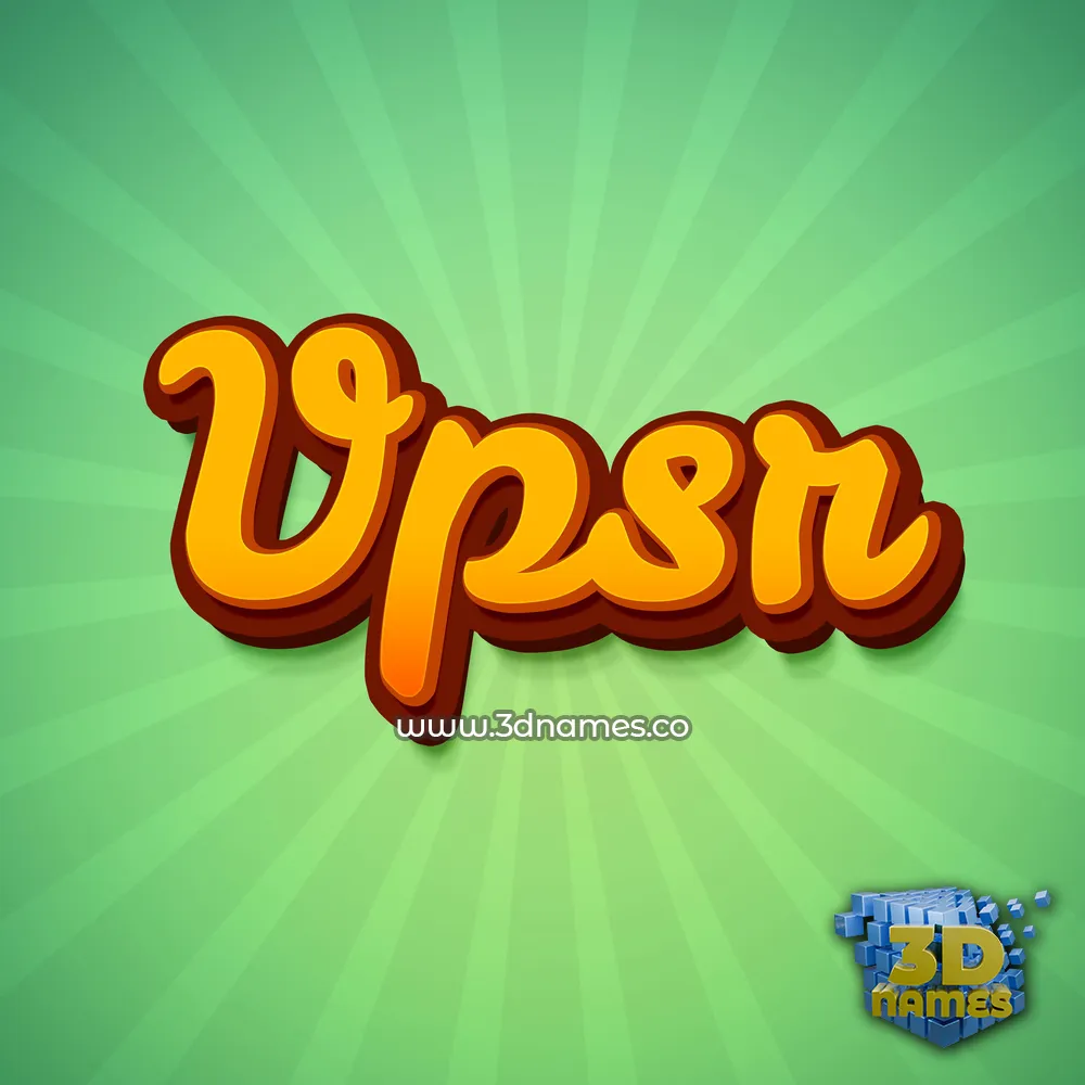 vpsr in Green Rays style - 3D name wallpaper
