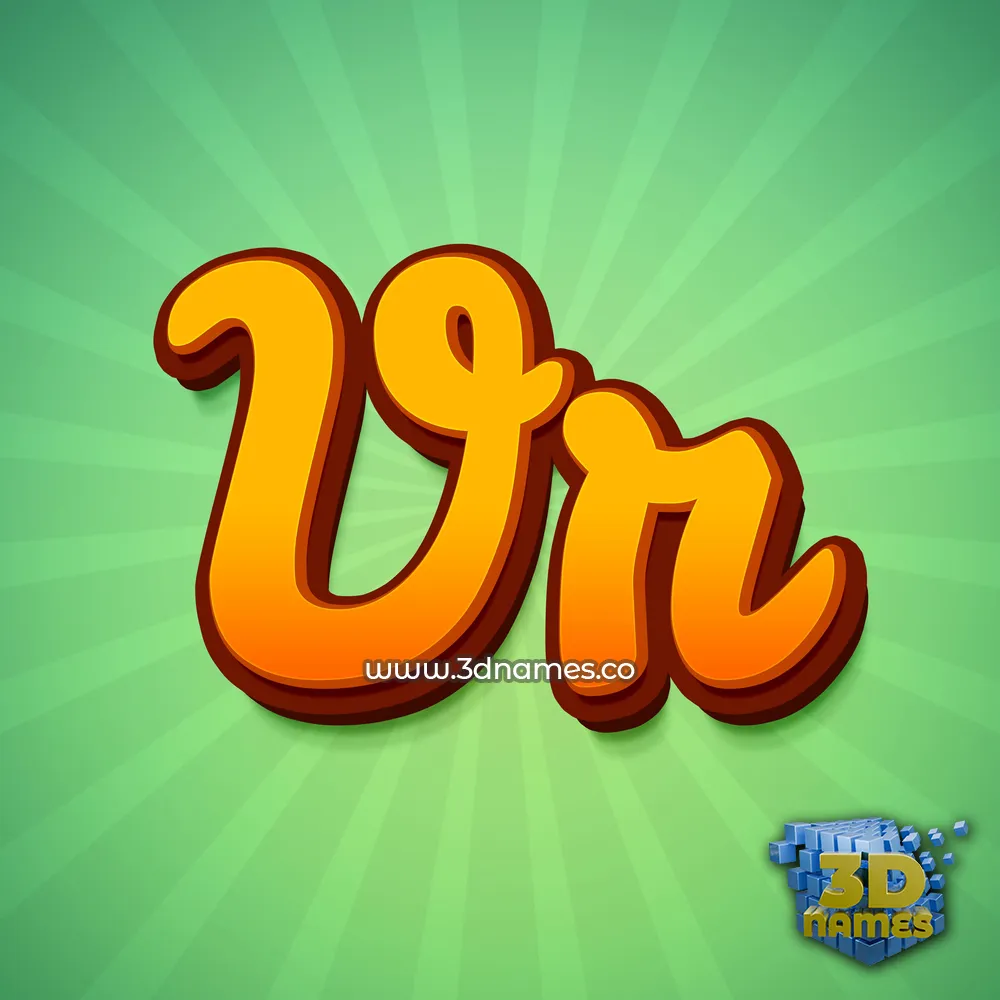 vr in Green Rays style - 3D name wallpaper