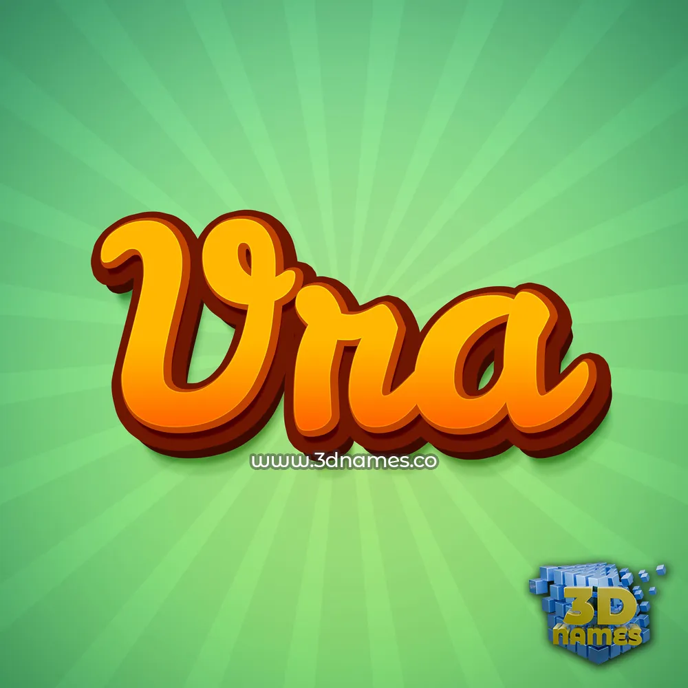 vra in Green Rays style - 3D name wallpaper