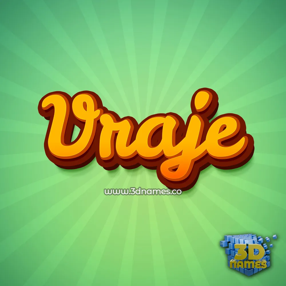 vraje in Green Rays style - 3D name wallpaper