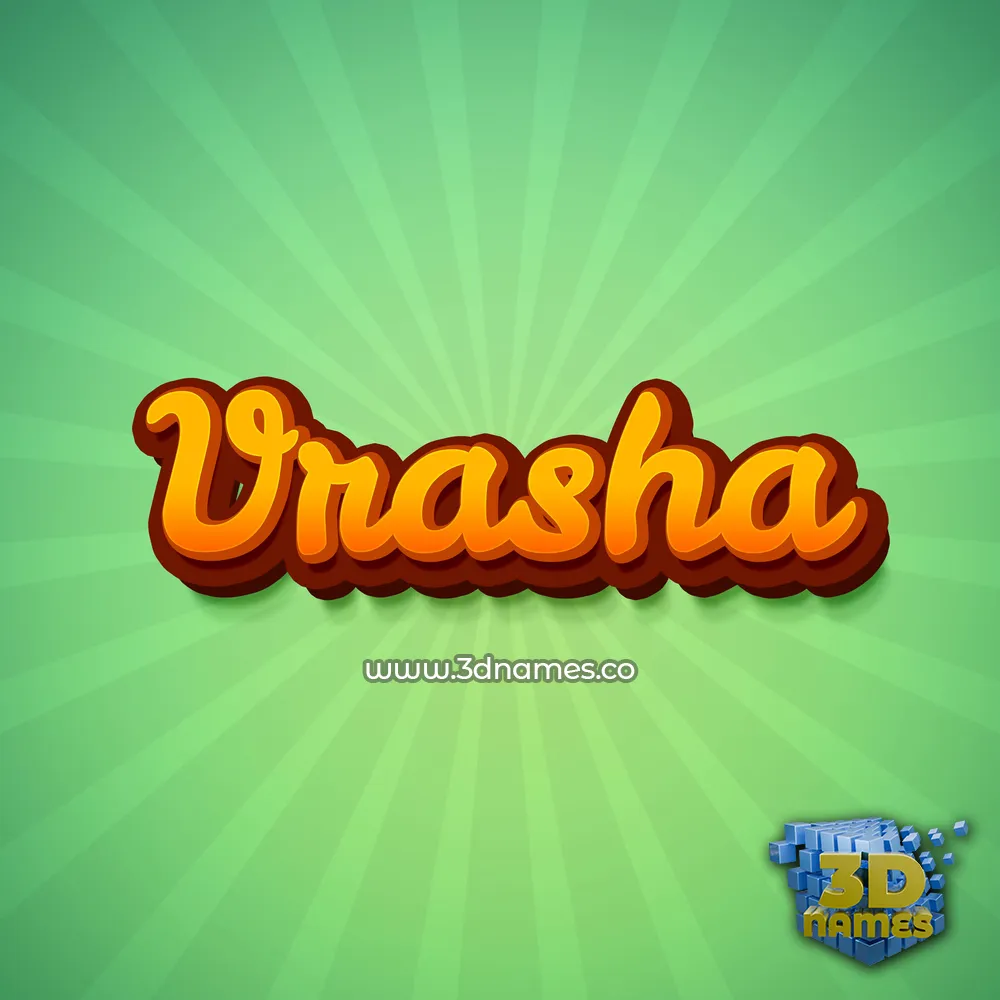 vrasha in Green Rays style - 3D name wallpaper