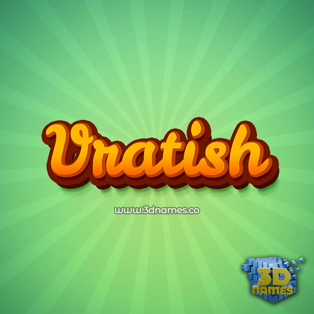 vratish in Green Rays style - 3D name wallpaper