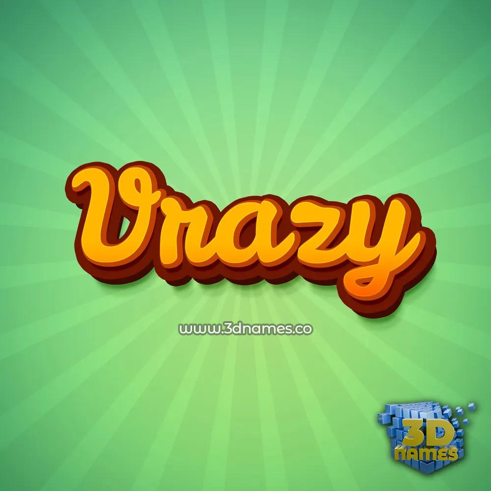 vrazy in Green Rays style - 3D name wallpaper