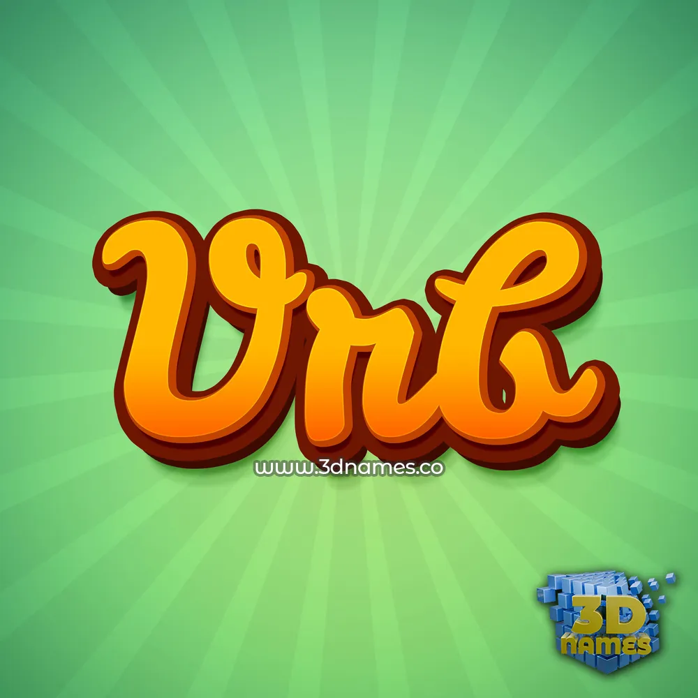 vrb in Green Rays style - 3D name wallpaper