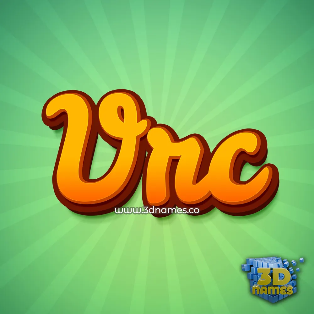 vrc in Green Rays style - 3D name wallpaper