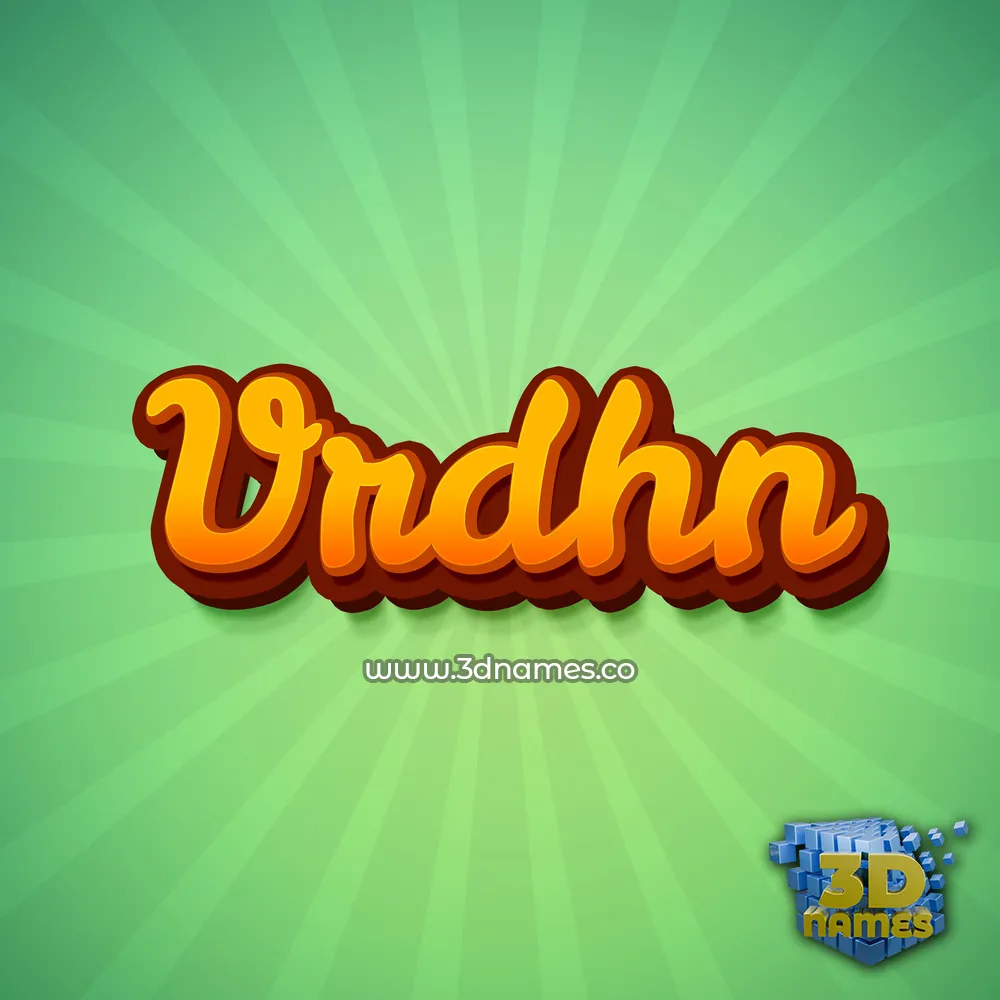 vrdhn in Green Rays style - 3D name wallpaper