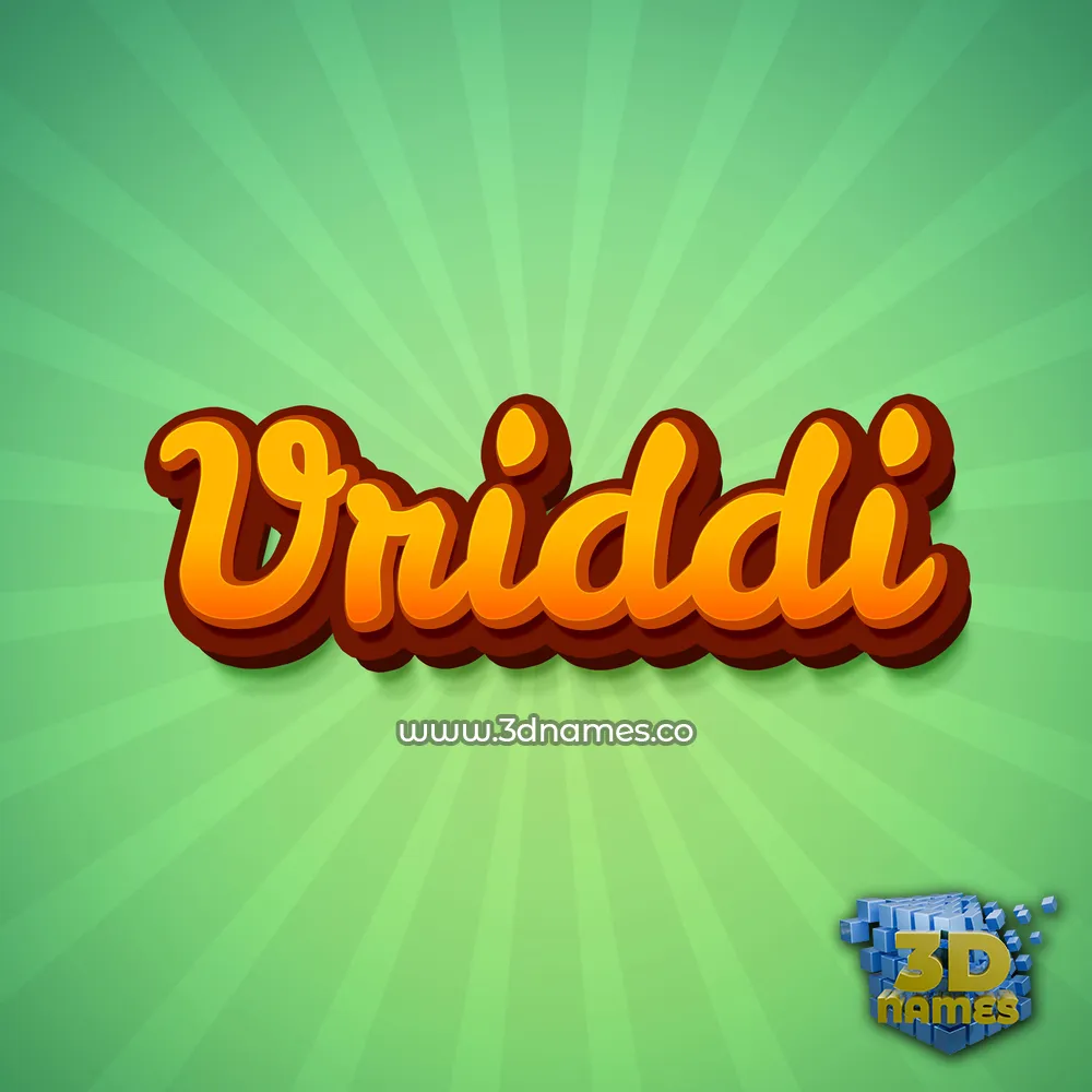 vriddi in Green Rays style - 3D name wallpaper