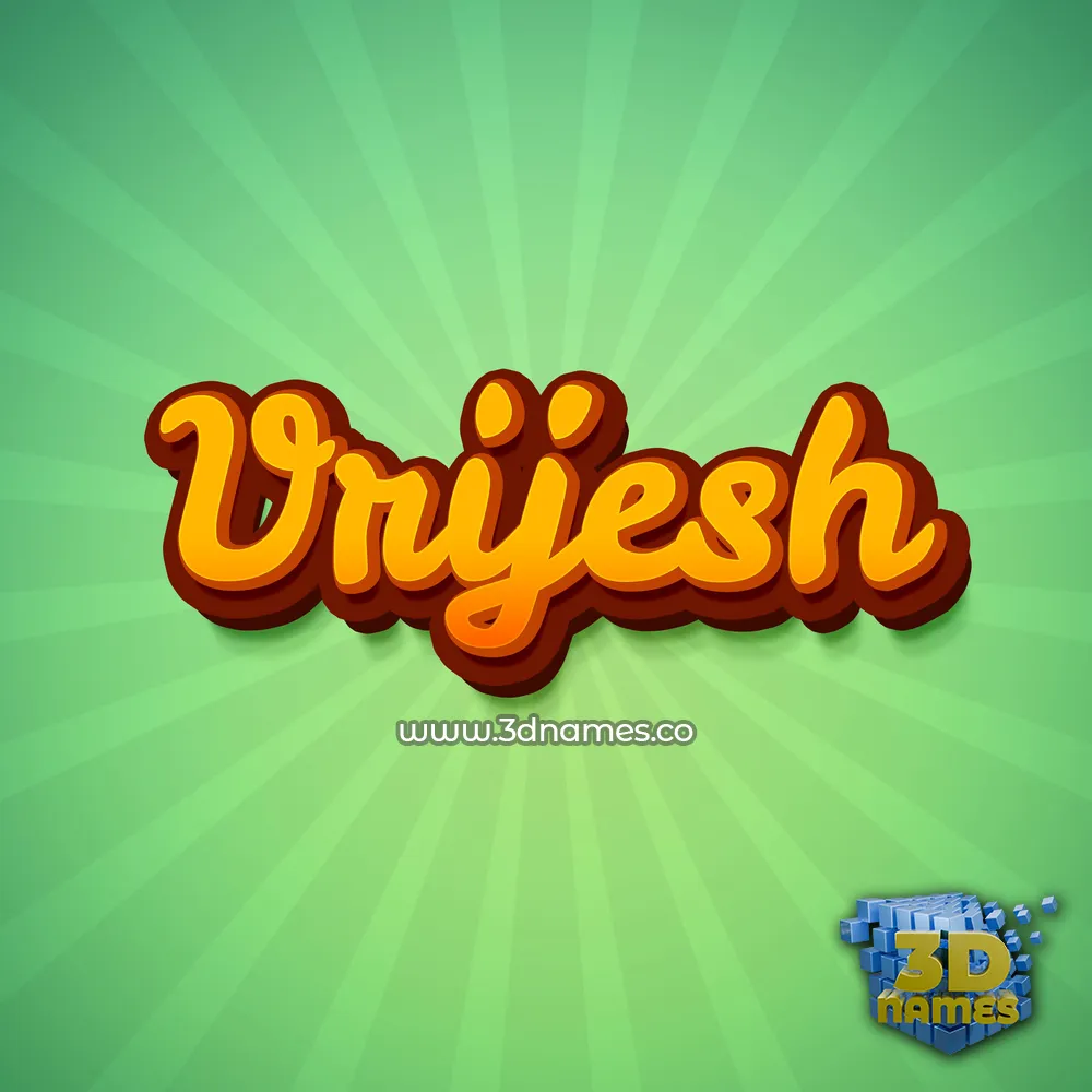 vrijesh in Green Rays style - 3D name wallpaper