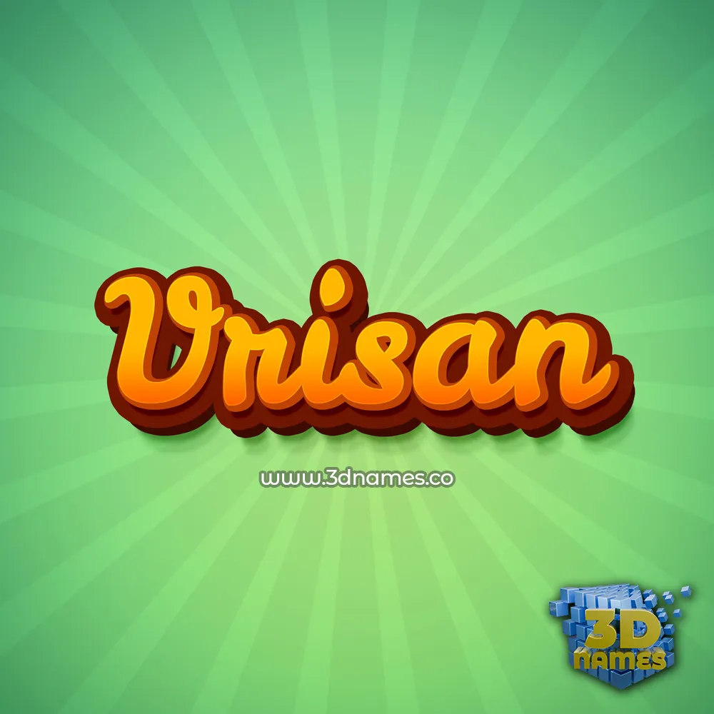 vrisan in Green Rays style - 3D name wallpaper