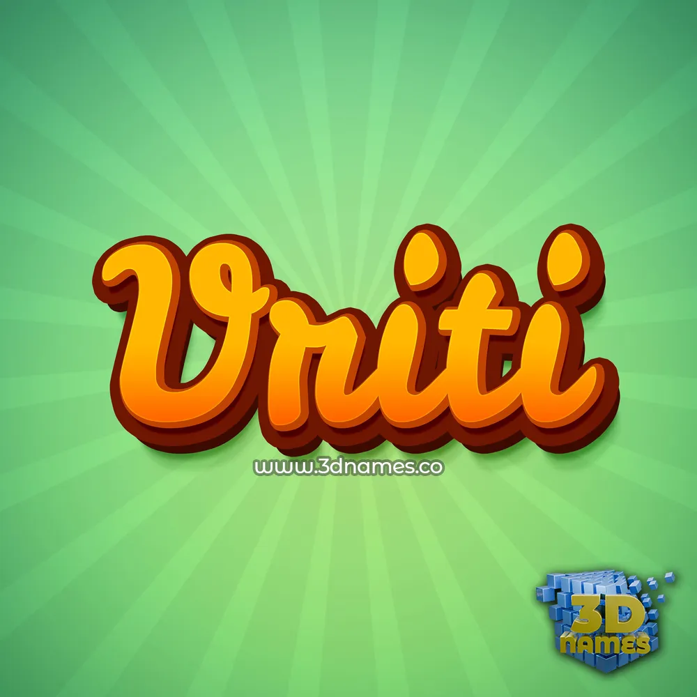vriti in Green Rays style - 3D name wallpaper