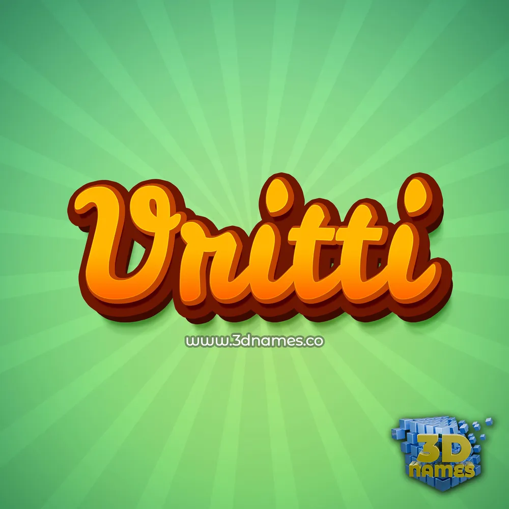 vritti in Green Rays style - 3D name wallpaper