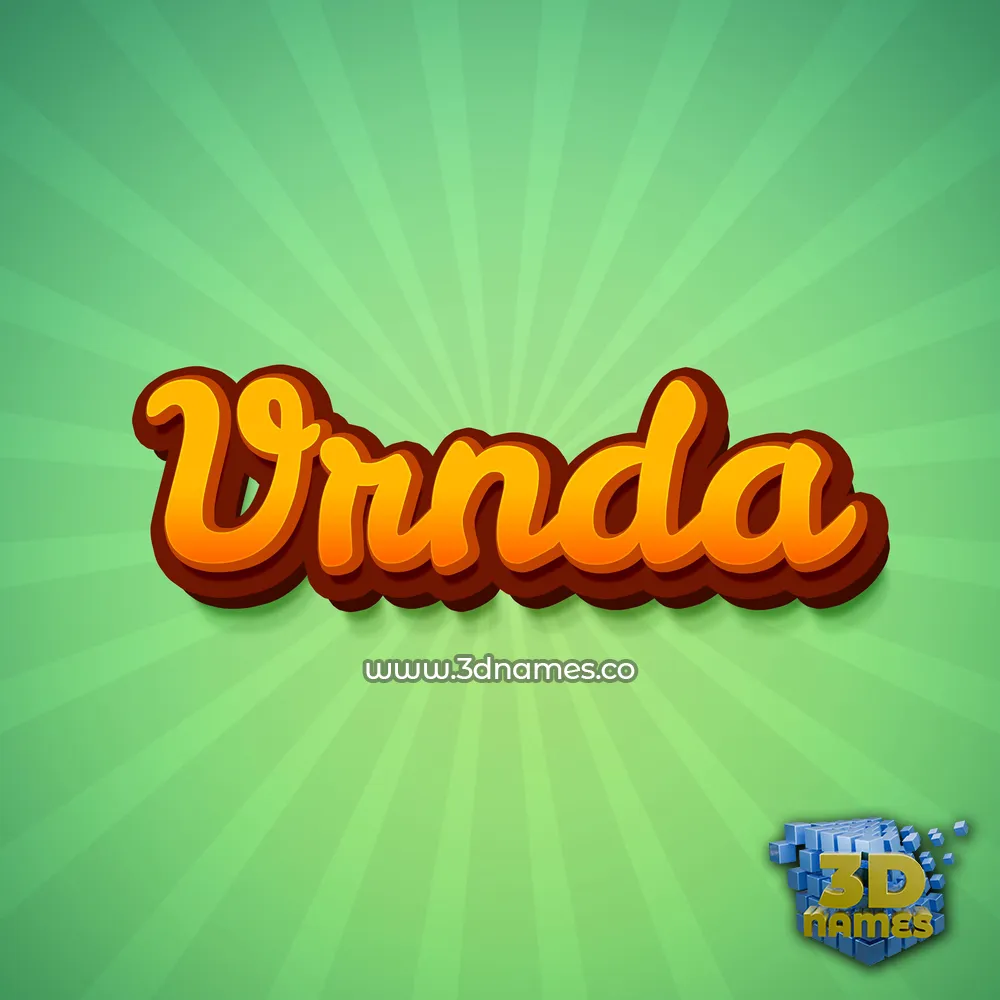 vrnda in Green Rays style - 3D name wallpaper