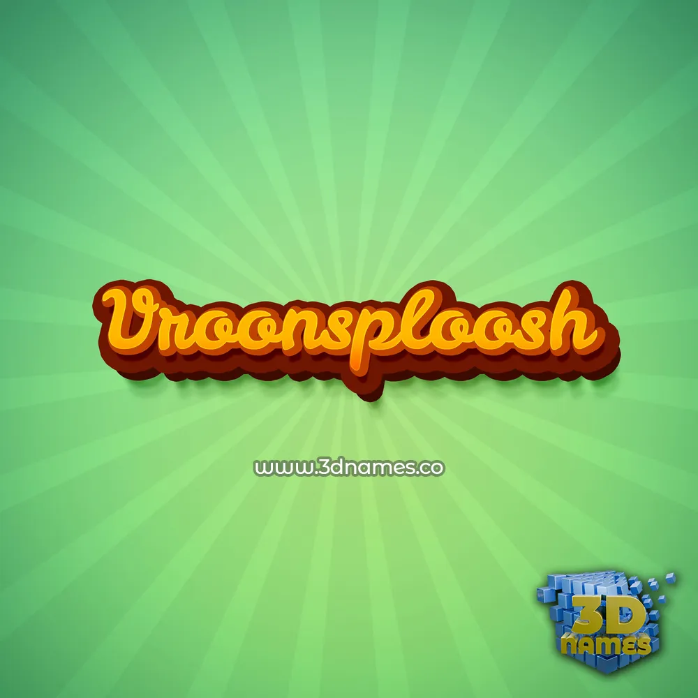 vroonsploosh in Green Rays style - 3D name wallpaper