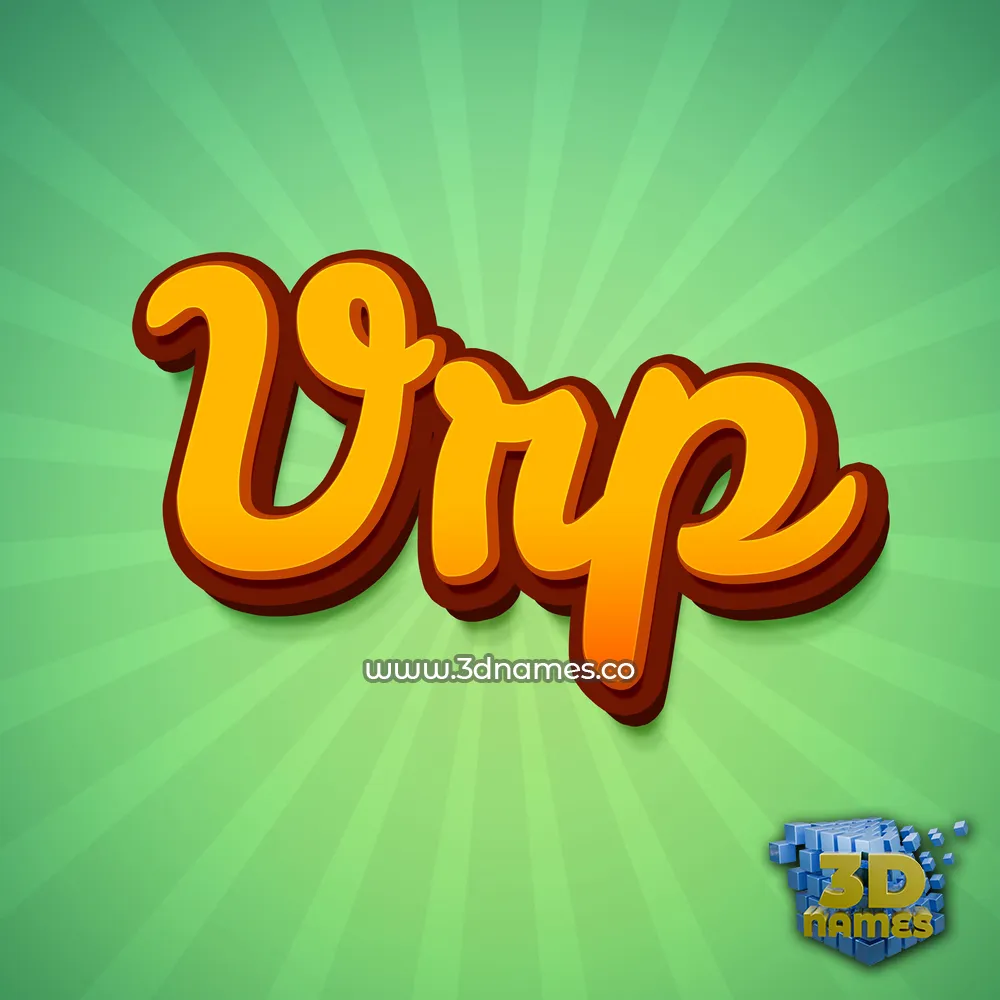 vrp in Green Rays style - 3D name wallpaper