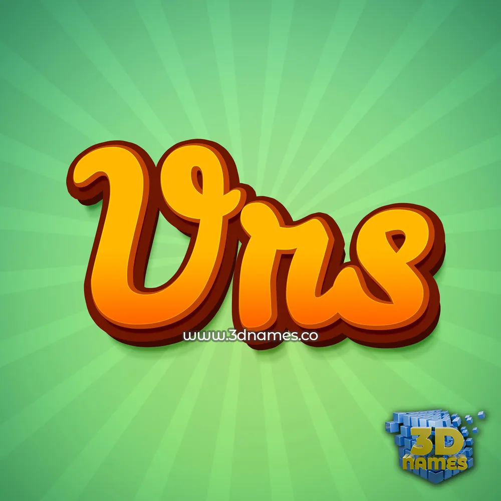 vrs in Green Rays style - 3D name wallpaper