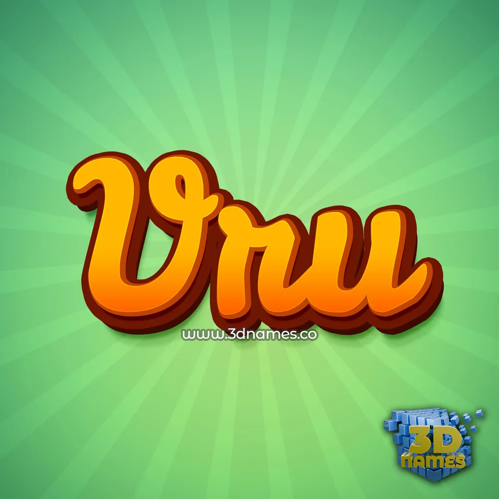 vru in Green Rays style - 3D name wallpaper