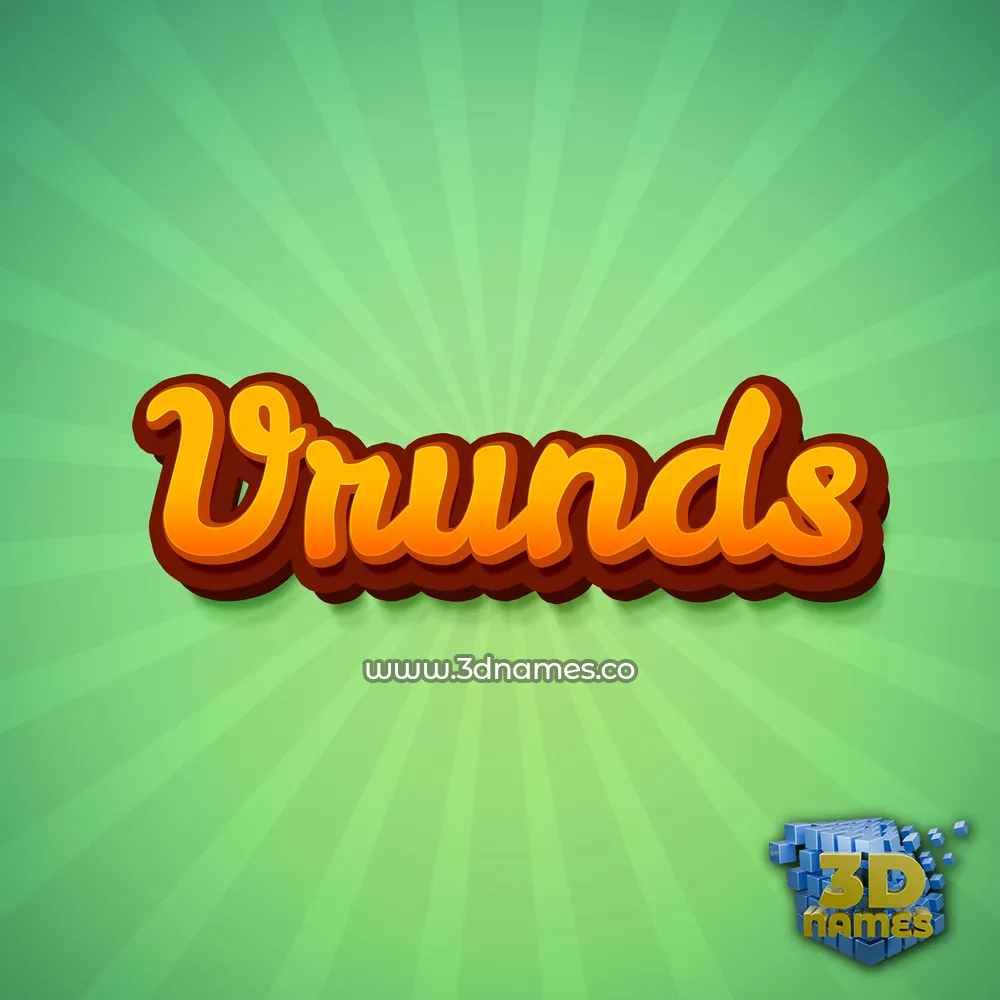 vrunds in Green Rays style - 3D name wallpaper