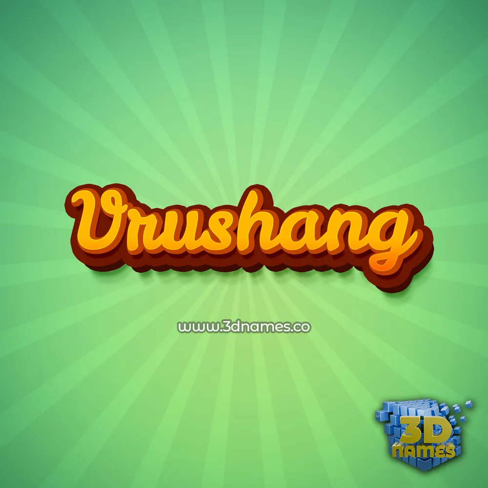 vrushang in Green Rays style - 3D name wallpaper