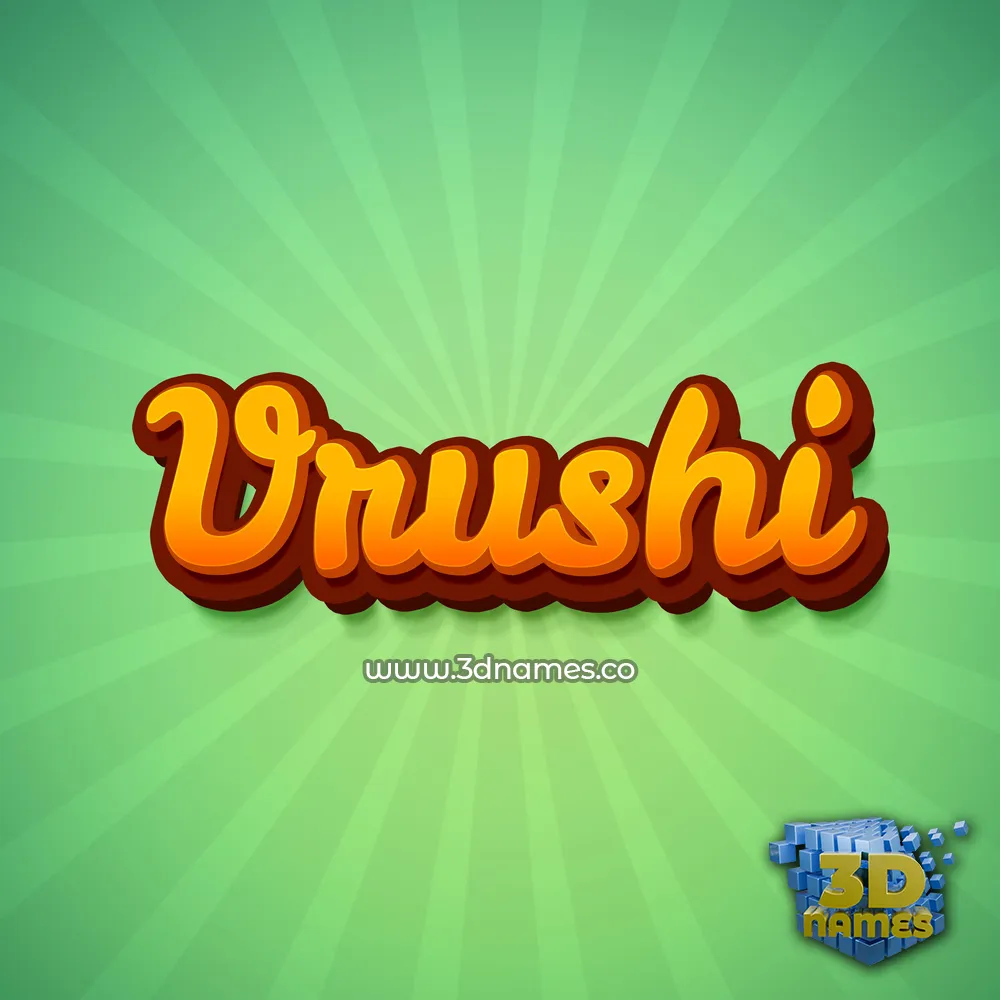 vrushi in Green Rays style - 3D name wallpaper