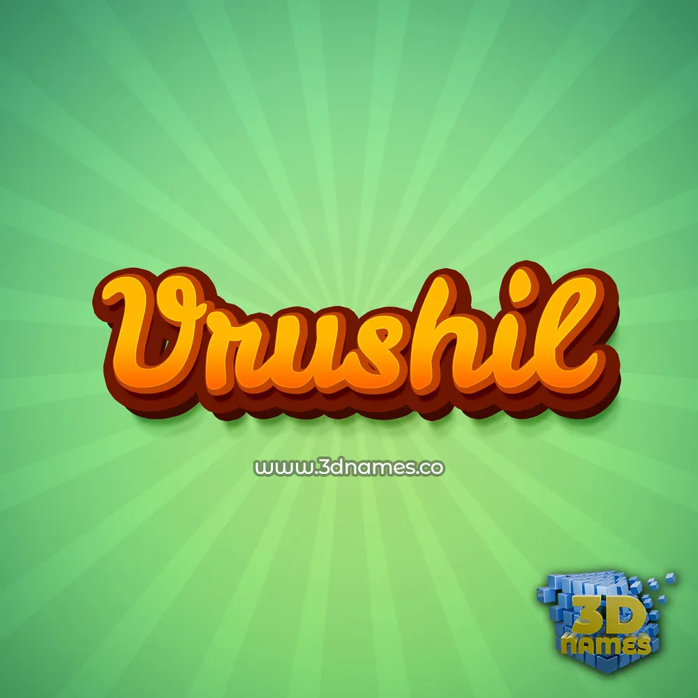 vrushil in Green Rays style - 3D name wallpaper