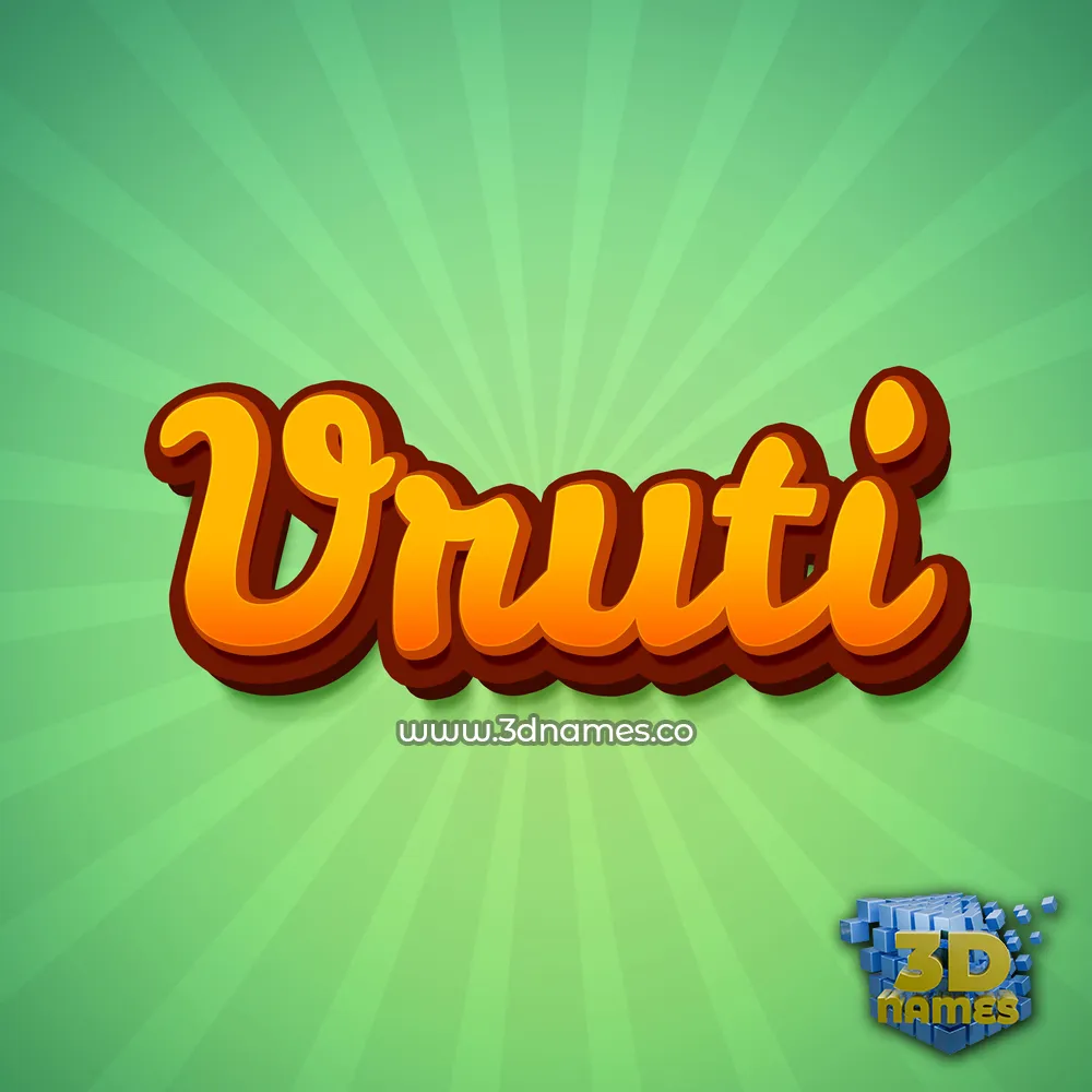 vruti in Green Rays style - 3D name wallpaper