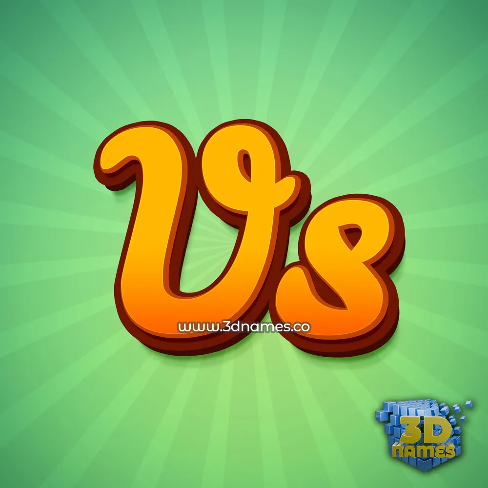 vs in Green Rays style - 3D name wallpaper