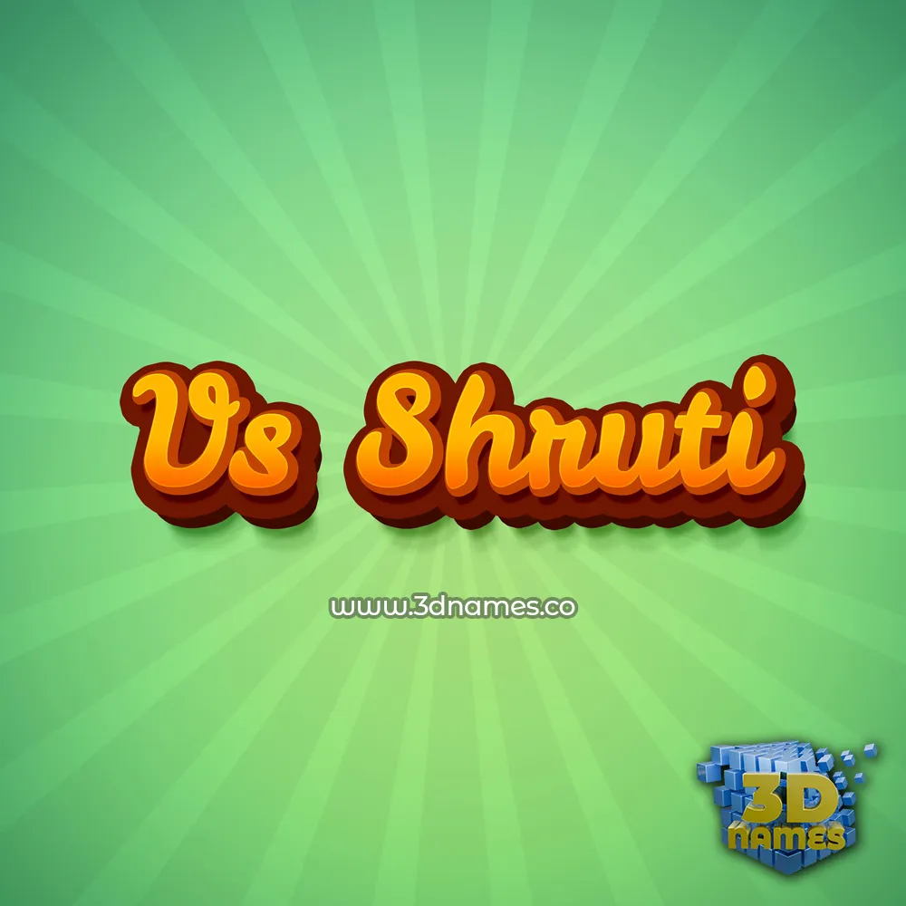 vs shruti in Green Rays style - 3D name wallpaper