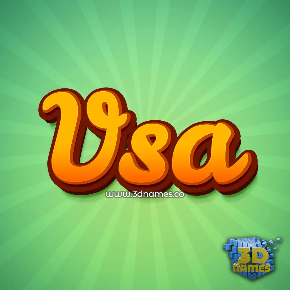 vsa in Green Rays style - 3D name wallpaper