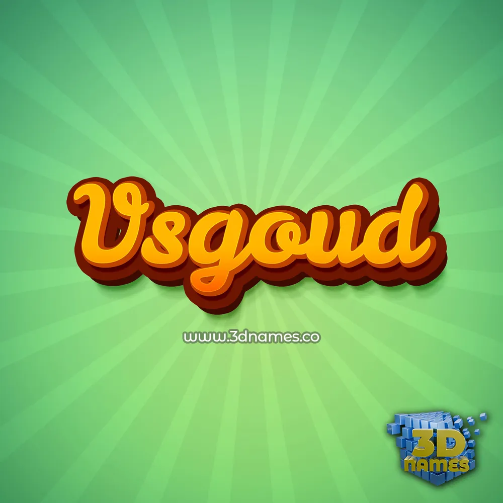 vsgoud in Green Rays style - 3D name wallpaper