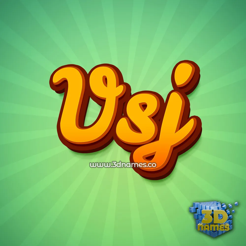 vsj in Green Rays style - 3D name wallpaper