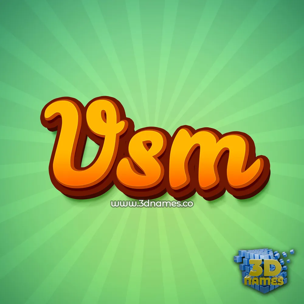 vsm in Green Rays style - 3D name wallpaper