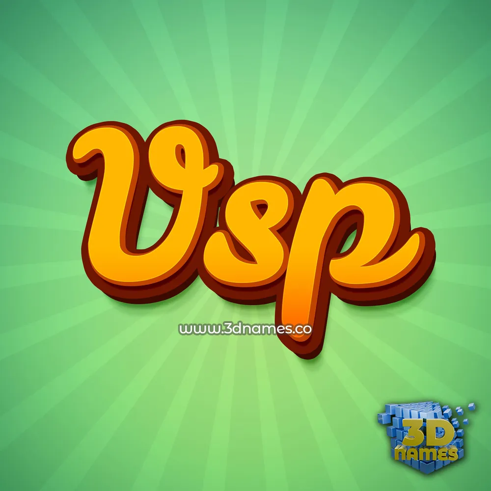 vsp in Green Rays style - 3D name wallpaper