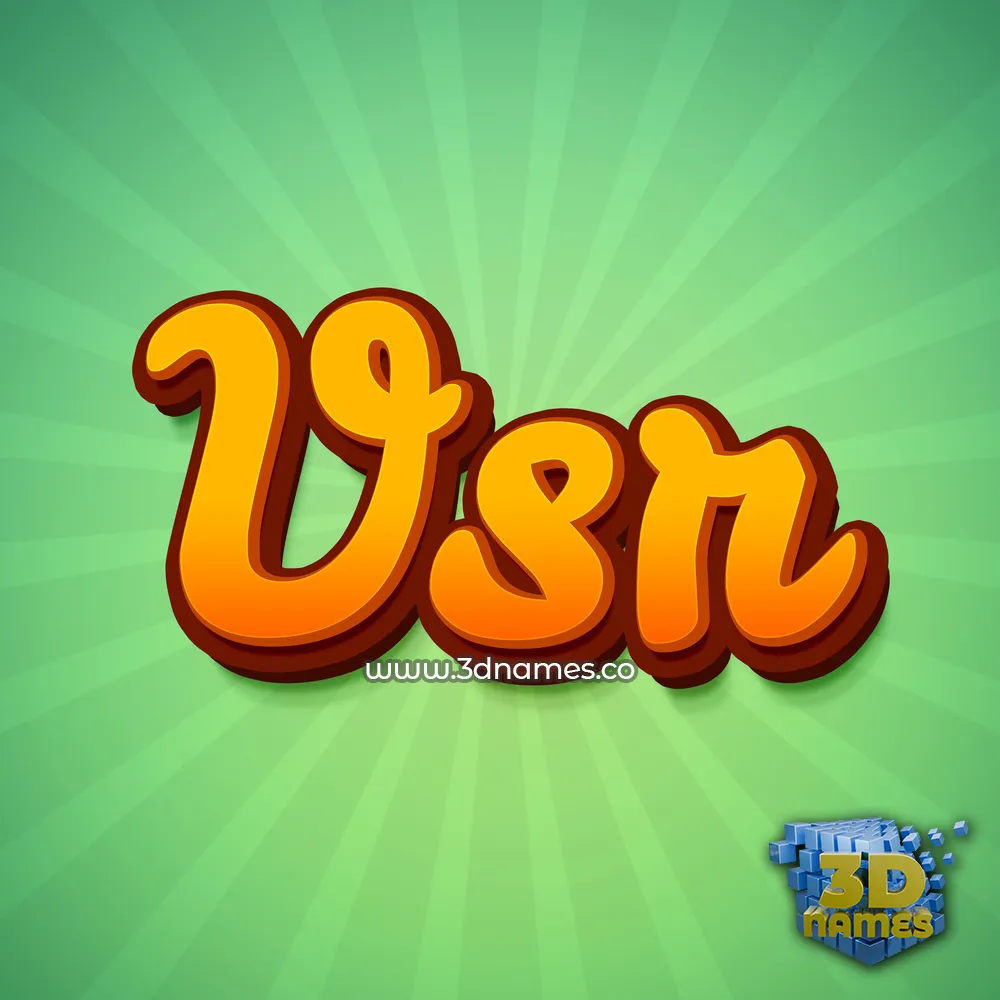 vsr in Green Rays style - 3D name wallpaper