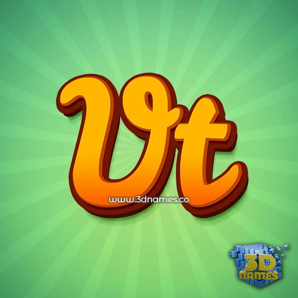 vt in Green Rays style - 3D name wallpaper