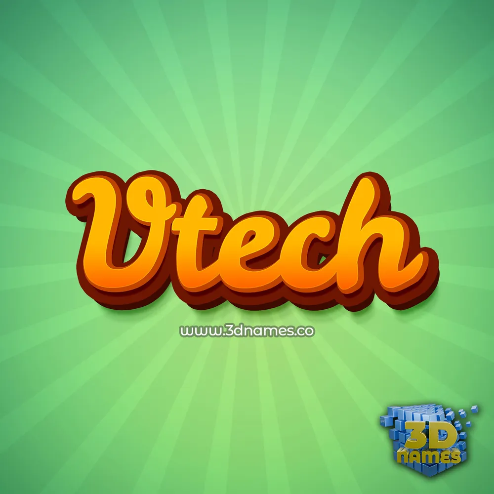 vtech in Green Rays style - 3D name wallpaper