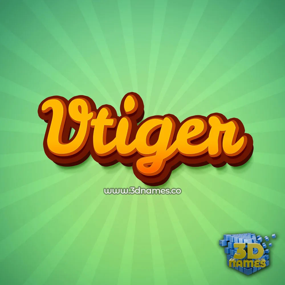 vtiger in Green Rays style - 3D name wallpaper