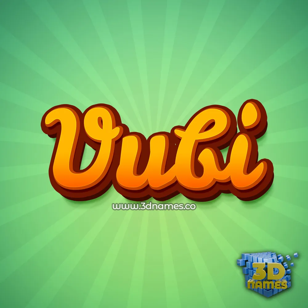 vubi in Green Rays style - 3D name wallpaper