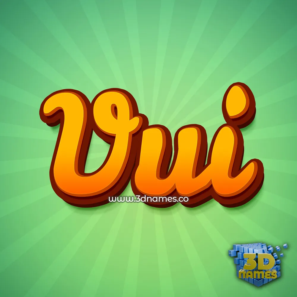 vui in Green Rays style - 3D name wallpaper
