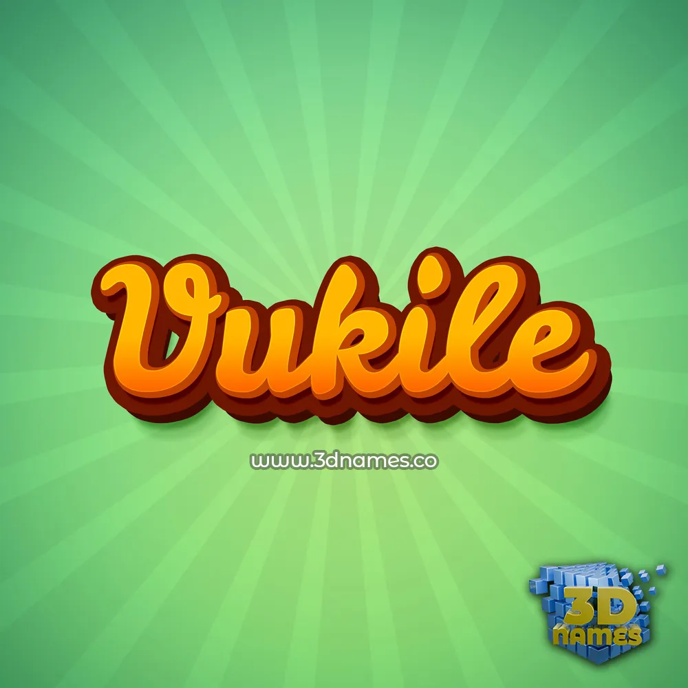 vukile in Green Rays style - 3D name wallpaper