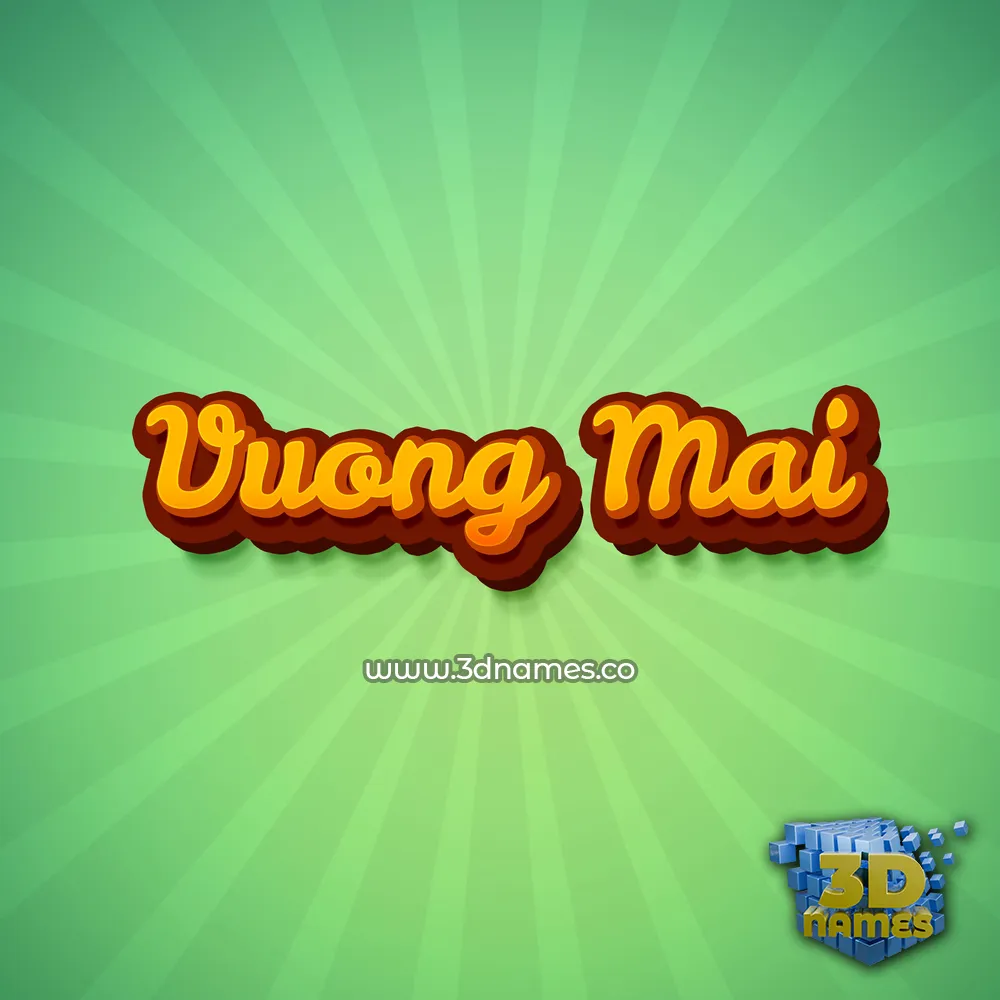 vuong mai in Green Rays style - 3D name wallpaper