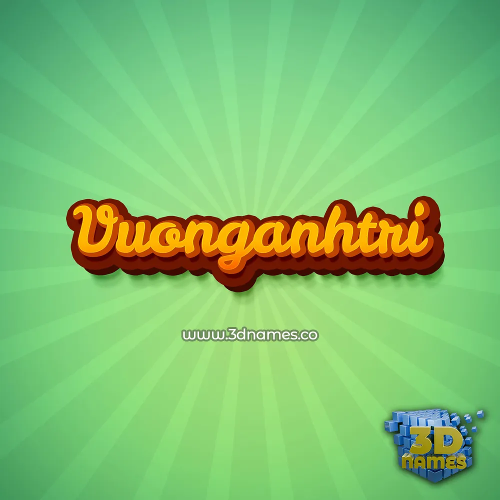 vuonganhtri in Green Rays style - 3D name wallpaper