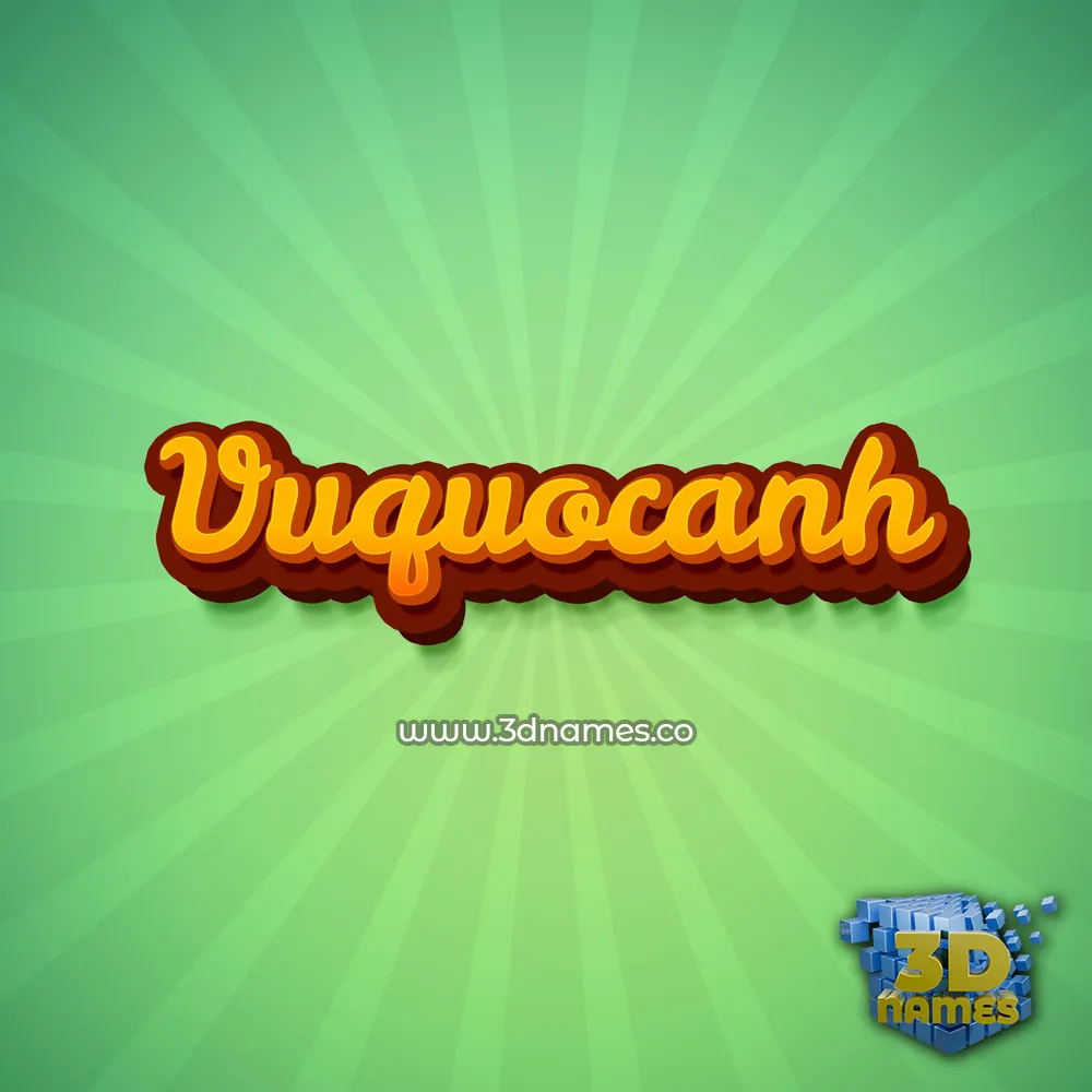 vuquocanh in Green Rays style - 3D name wallpaper