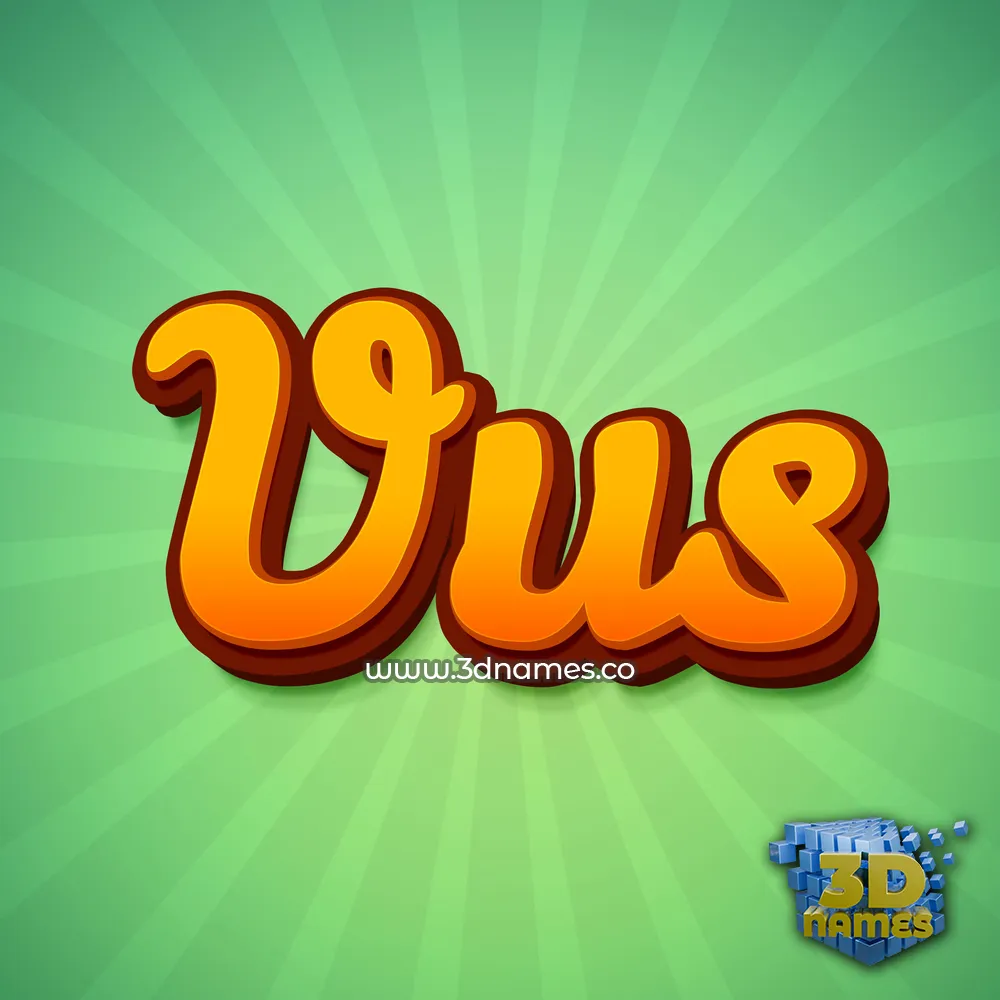vus in Green Rays style - 3D name wallpaper