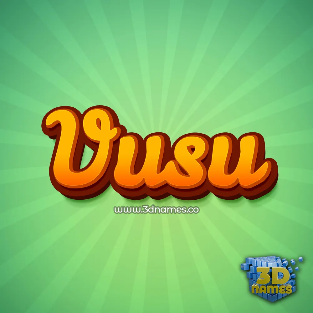vusu in Green Rays style - 3D name wallpaper