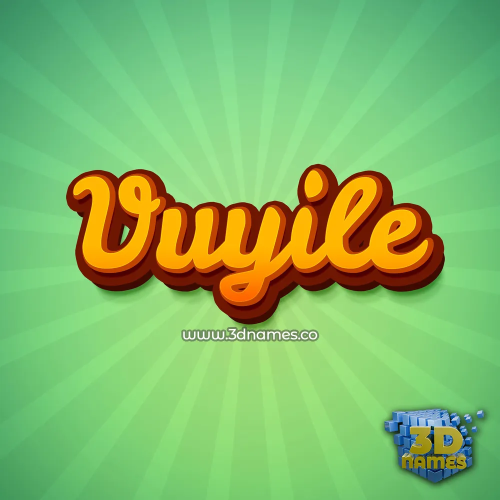vuyile in Green Rays style - 3D name wallpaper