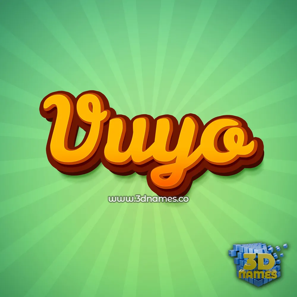 vuyo in Green Rays style - 3D name wallpaper