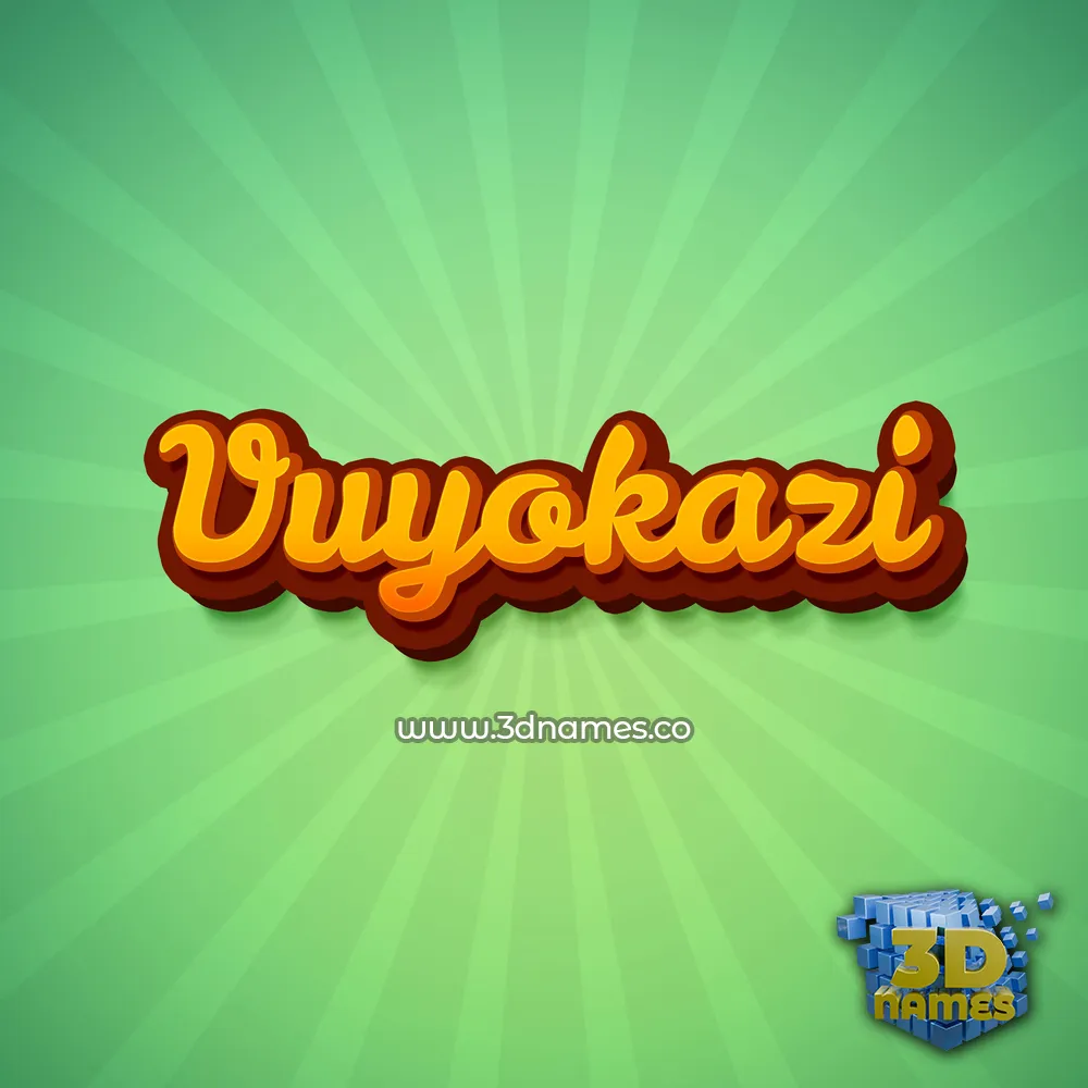 vuyokazi in Green Rays style - 3D name wallpaper
