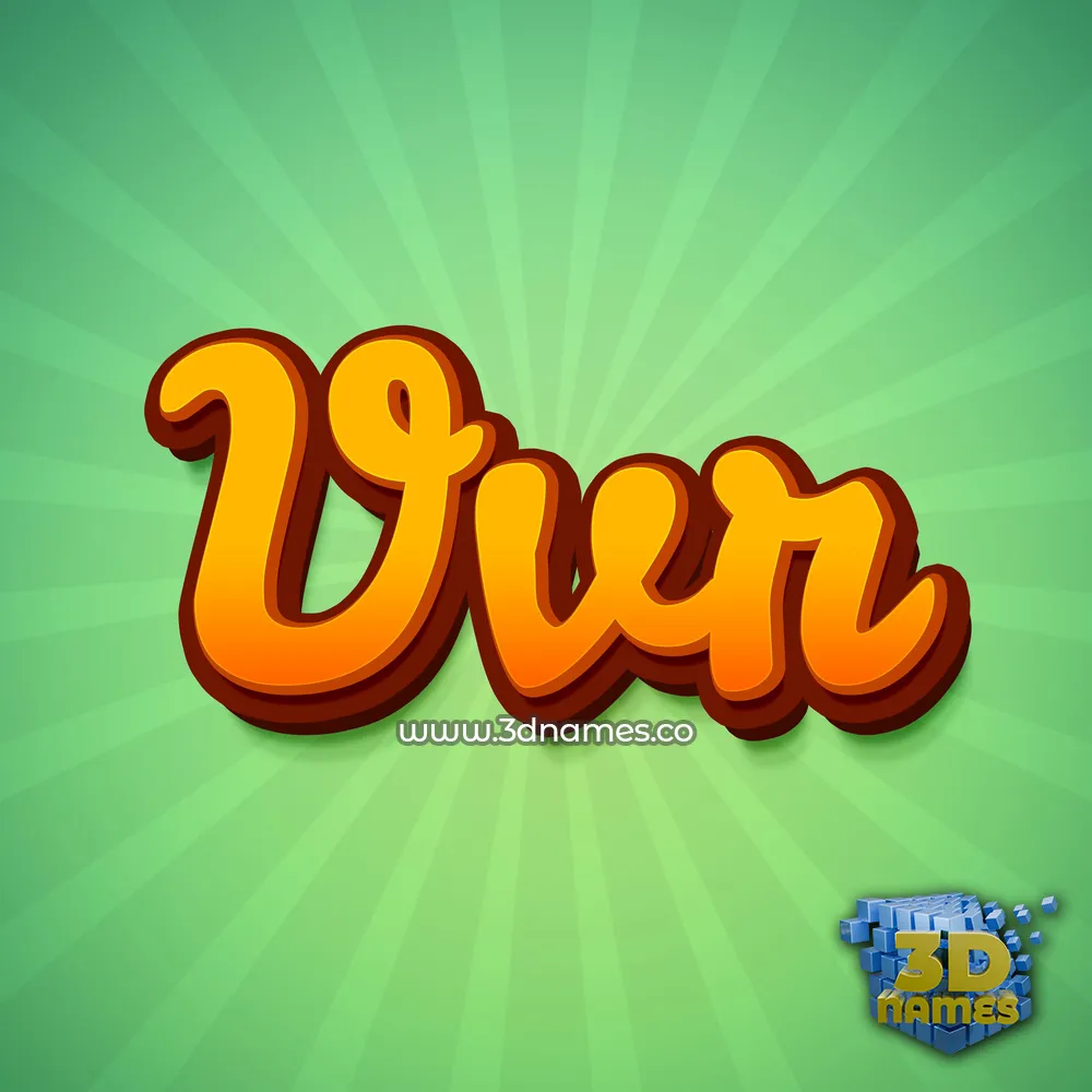 vvr in Green Rays style - 3D name wallpaper