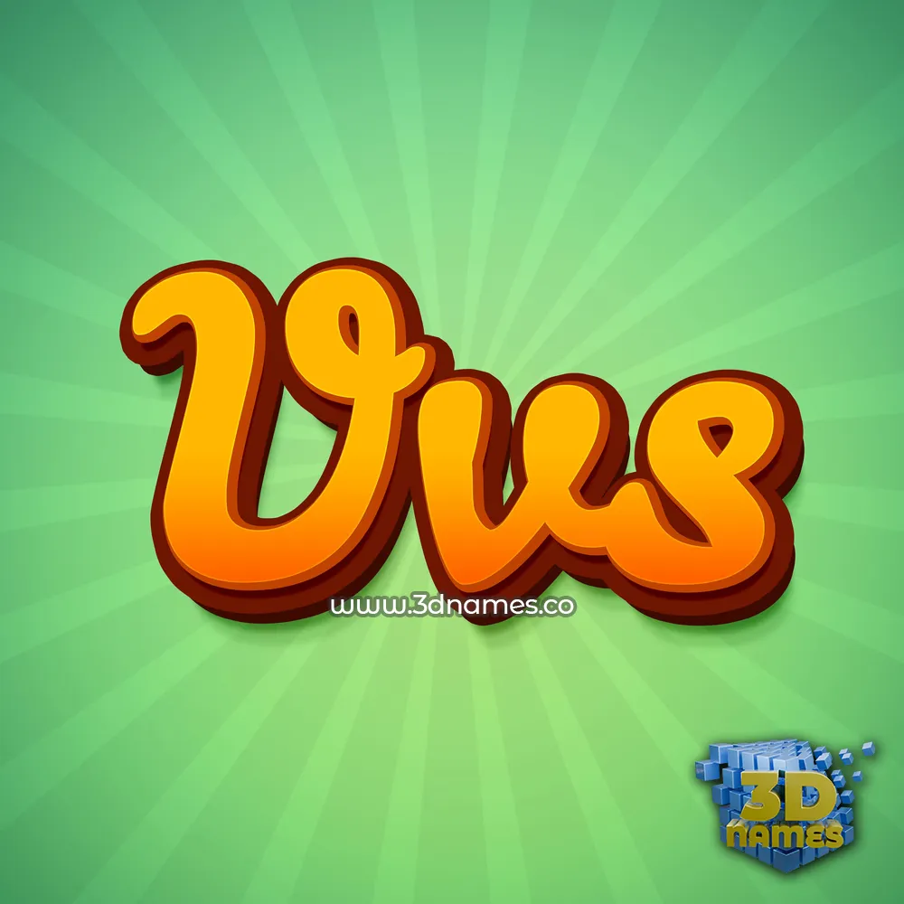 vvs in Green Rays style - 3D name wallpaper